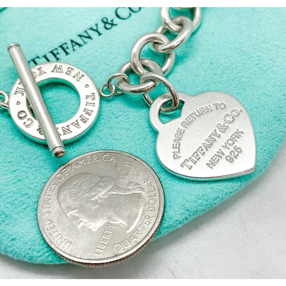 Tiffany & Co. Return to Tiffany Heart Tag Toggle Bracelet Sterling Silver 6.5" - Picture 5 of 13